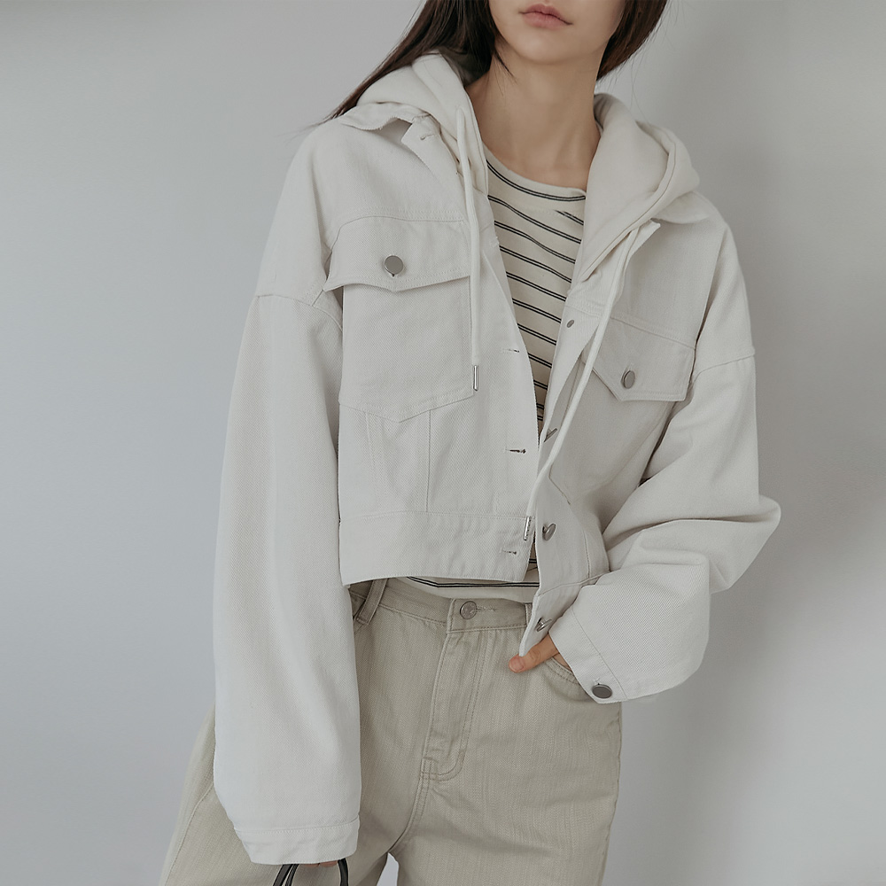 common-unique - 클로이 후드 레이어드 박시 자켓 - 2 타입 (봄/간절기/데일리/캐주얼/레이어드)♡韓國女裝外套