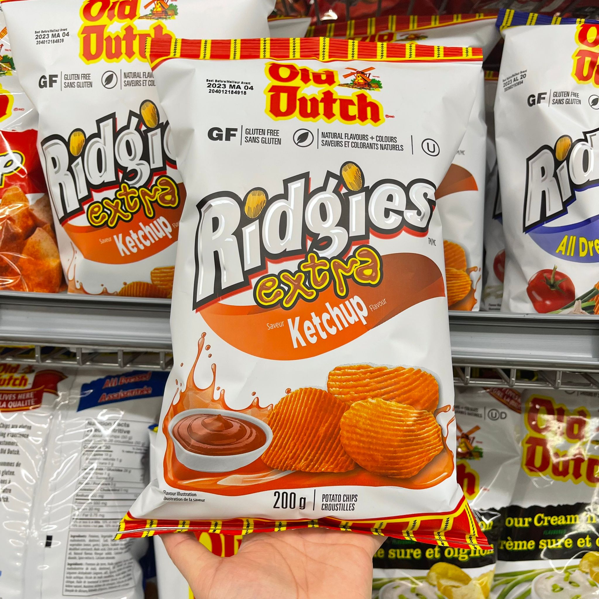 【加拿大空運直送】Old Dutch Ridgies Extra Ketchup Flavoured Chips 超濃蕃茄味薯片 200g