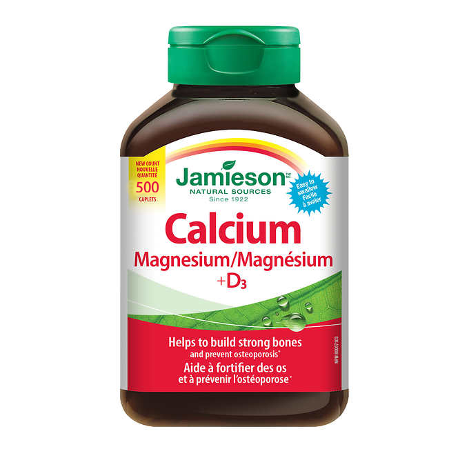 【加拿大空運直送】Jamieson Calcium Magnesium with Vitamin D3 鈣+鎂+維他命D3 (500粒) | 骨骼堅韌 | 鈣質鞏固牙齒