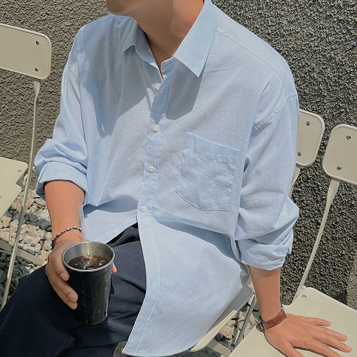 locker-room-홀리 썸머 스트라이프 셔츠(3colors)♡韓國男裝上衣
