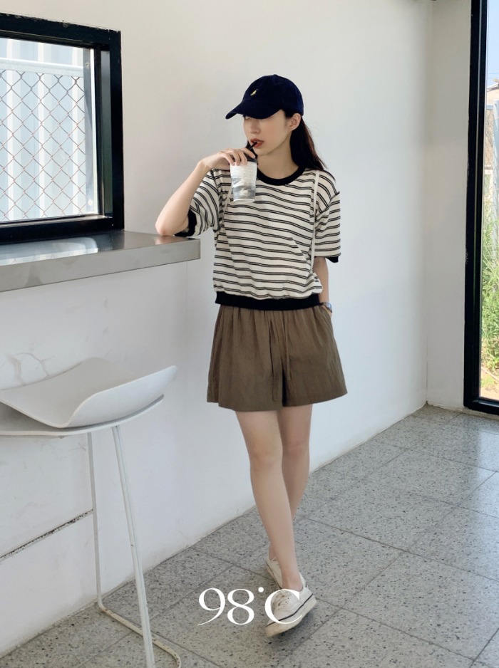 98doci-[98project] 쿨링 와샤 밴딩 하프팬츠 - 3 color♡韓國女裝褲