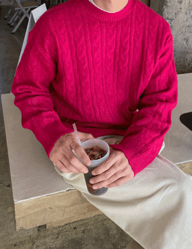 modernsweet-에프터 케이블 라운드 니트 8color - 모던스윗(modernsweet)♡韓國男裝上衣