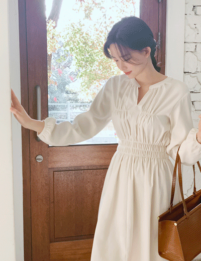 milkcocoa-1DayNew5%.winter smooth shirring dress(기모소재) ♡韓國女裝連身裙