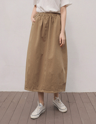 roompacker-룸페커 [허그 밑단핀턱 밴딩 스커트]♡韓國女裝裙