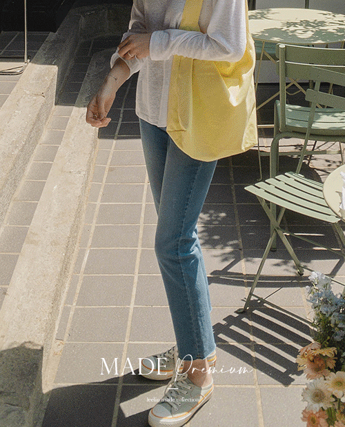 leelin-[MADE PREMIUM 이텐션그대로 슬림일자 데미지 스판밴드 팬츠[size:S,M,L]]♡韓國女裝褲