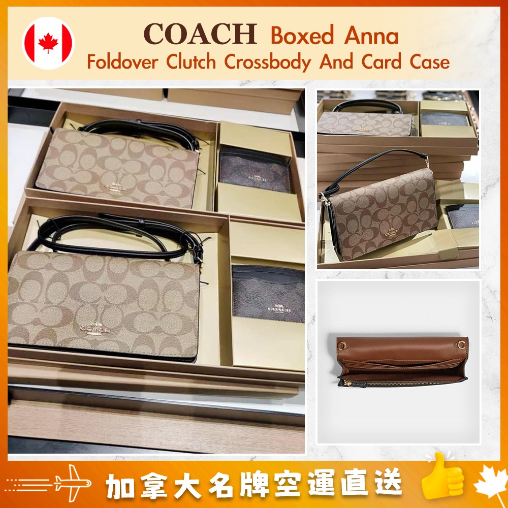 【加拿大空運直送】Coach Boxed Anna Foldover Clutch Crossbody And Card Case