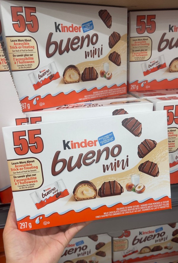 【加拿大空運直送】Kinder Bueno Mini Crispy Creamy Chocolate Bites 牛奶榛子脆皮奶油巧克力 迷你棒  超值裝 297 g