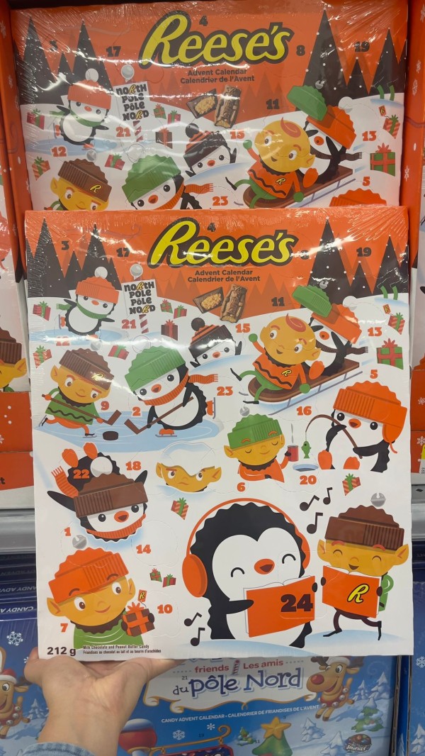 【加拿大空運直送】Reese’s Peanut Butter & Milk Chocolate Advent Calendar 2023 - Christmas & Holiday Chocolate 花生醬和牛奶巧克力降臨節日曆 212g