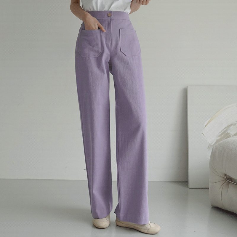 clicknfunny-[알록달록 포켓와이드면팬츠[S,M,L사이즈]]韓國女裝褲